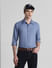 Blue Dobby Cotton Full Sleeves Shirt_413218+1